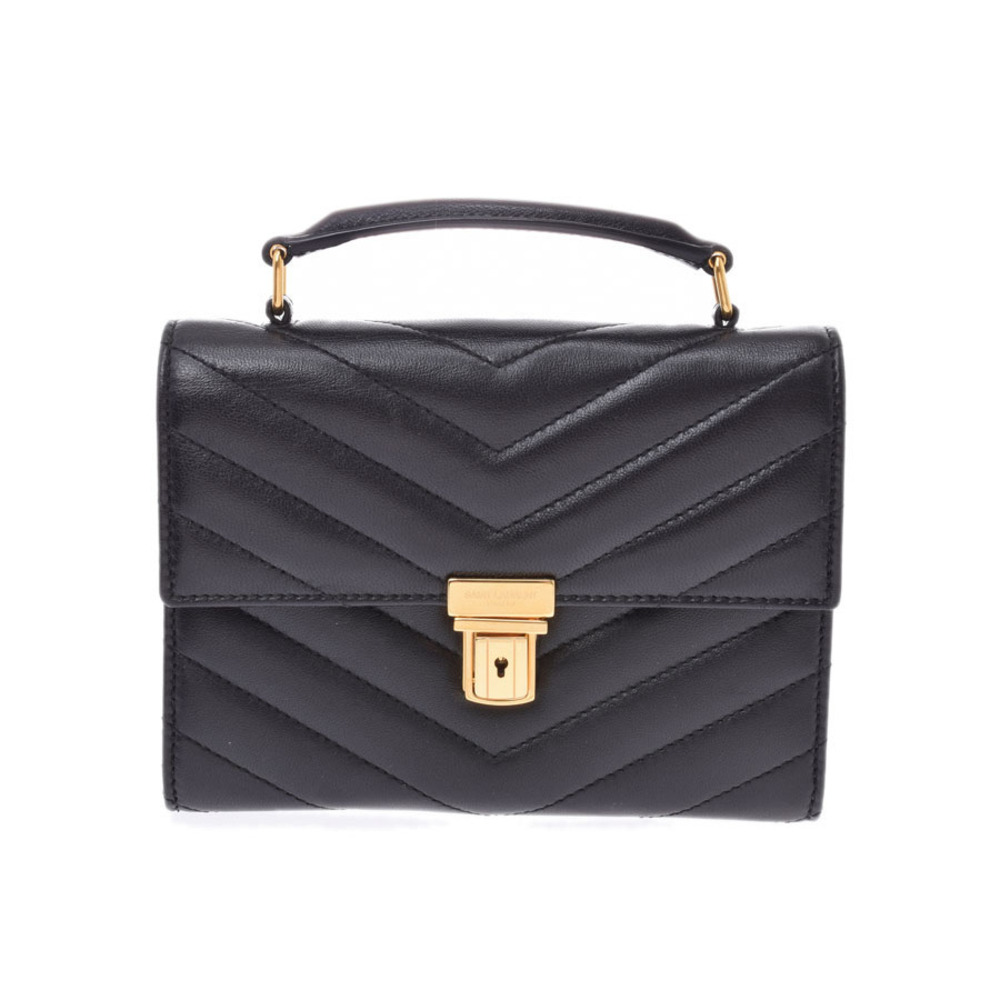 Saint Laurent Chain Shoulder Bag Black Leather